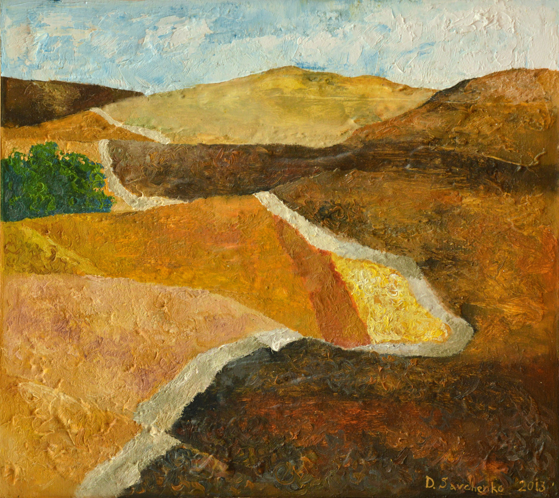 Denys Savchenko. Oil painting. Landscape. Hills